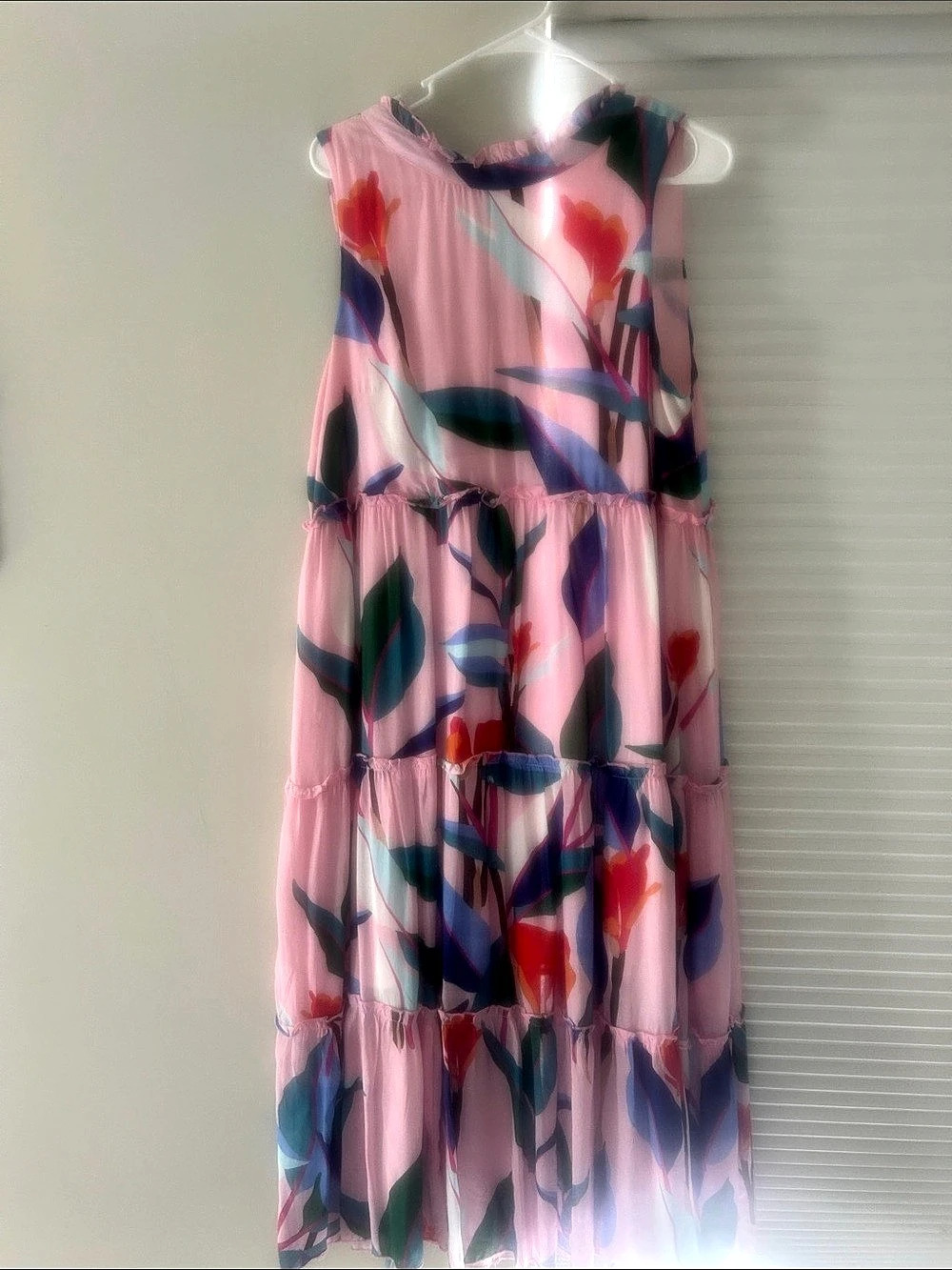 Oliphant Floral Maxi Dress Pink & Multicolor Medium Like New